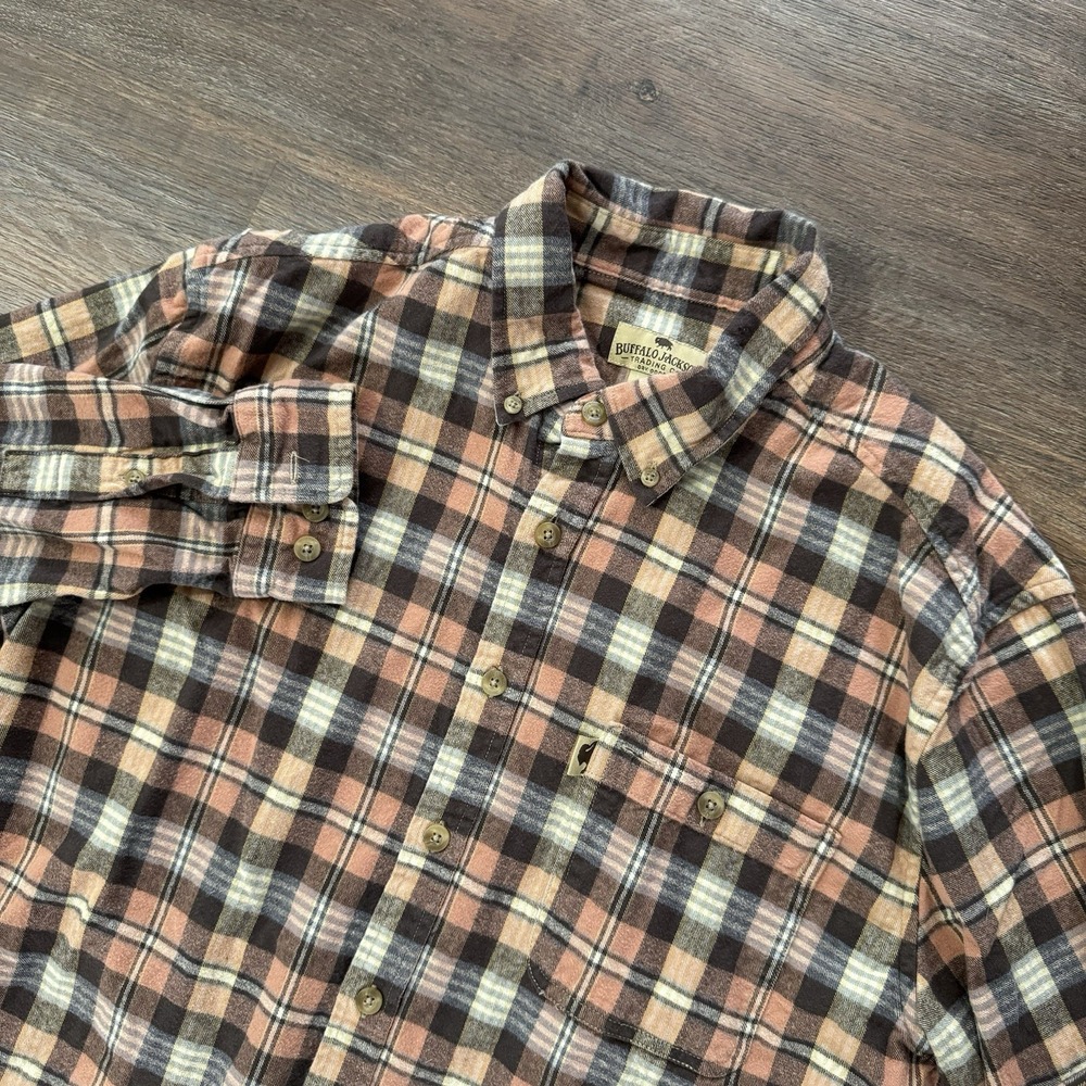 Buffalo Jackson Trading Co Plaid Flannel‎ Shirt Multicolor Sz L Cotton Outdoors